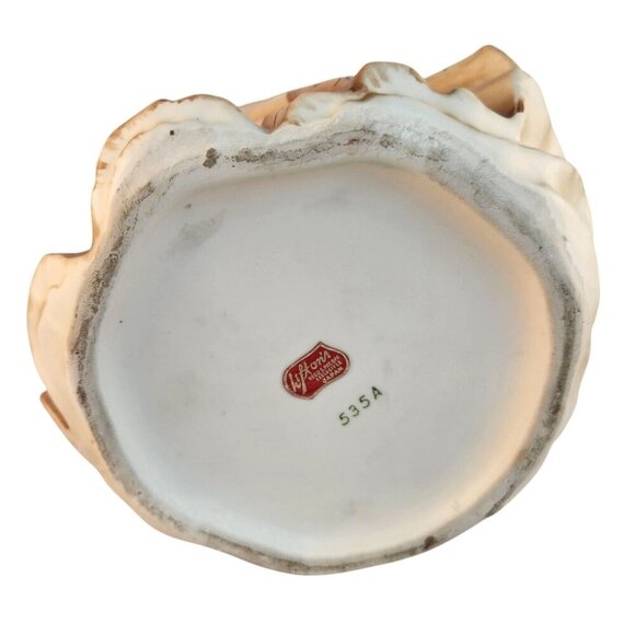 Vintage Lefton Figurine Vase Planter Brown Dress Blonde  Home Decor Collectible - Picture 10 of 10